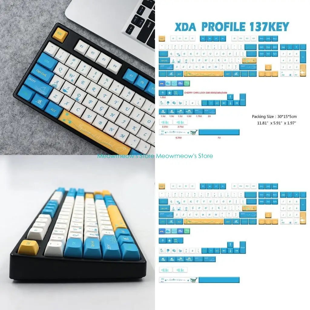 

W91A XDA PBT Колпачки для клавиш Ocean Trip Сублимационная клавиатура для механической клавиатуры MX Switch