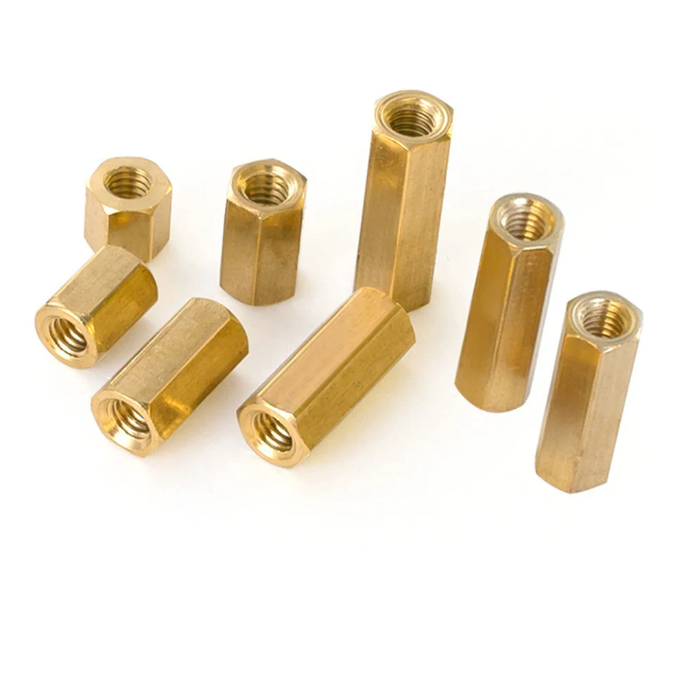 2-50pcs M2 M2.5 M3 M4 M5 M6*L Hex Brass Standoff Female To Female Thread Brass Spacer Length 3mm To 50mm