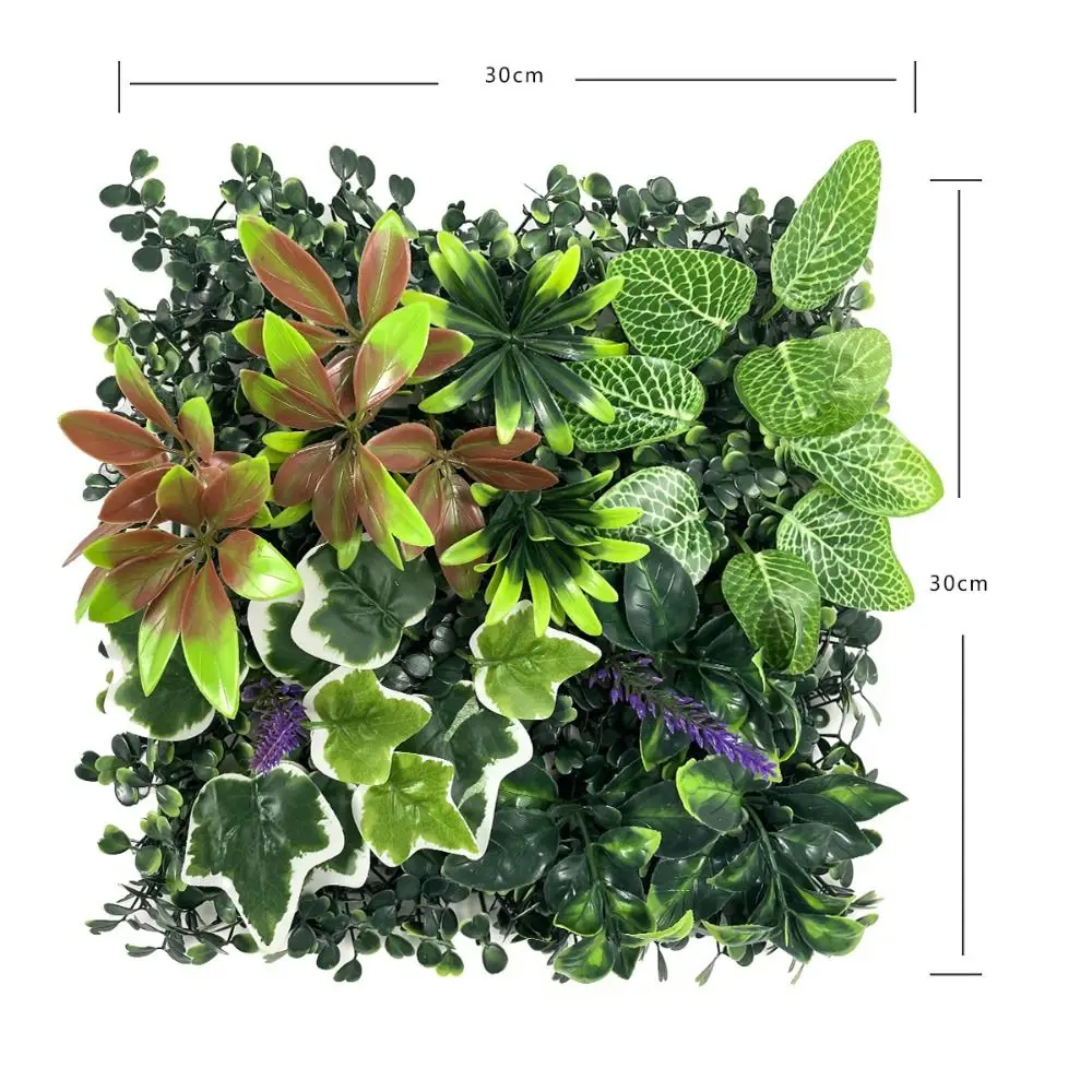 DIY Artificial Plant Wall Panel Sunflower UV Protection Simulation Maple Plant Sheet 25*25cm Green Artificial Eucalyptus Carpet