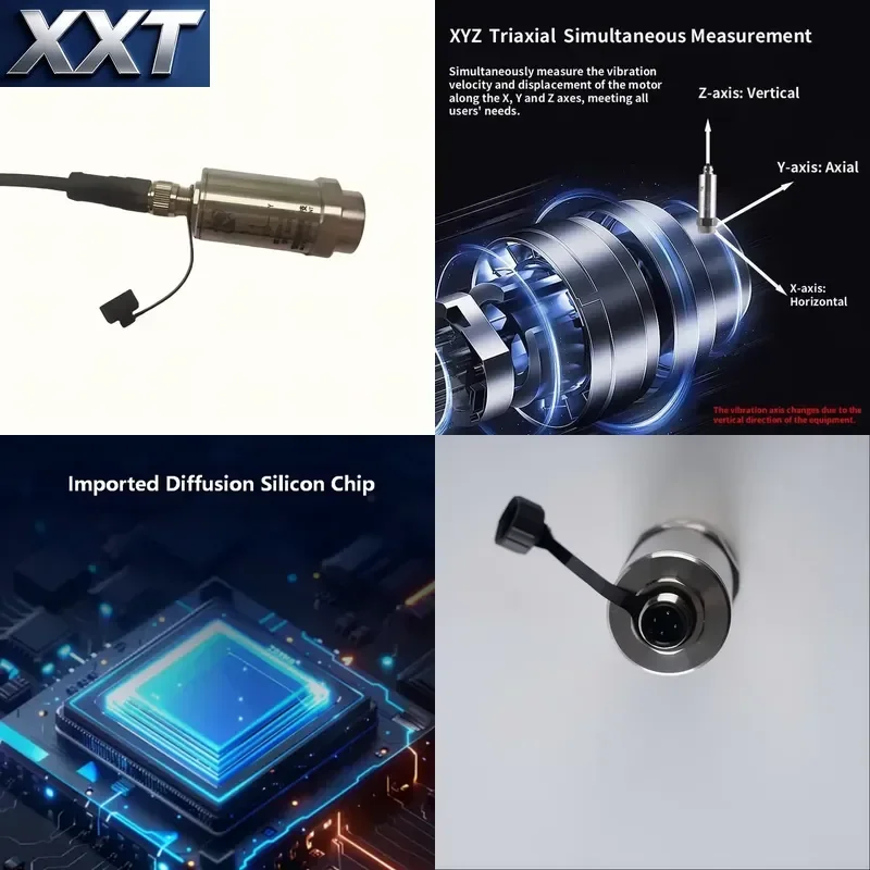 XXT High Accuracy Integrated RS485 Smart Triaxial Vibration Temperature Sensor | IP67 Waterproof 316 Stainless Steel OEM