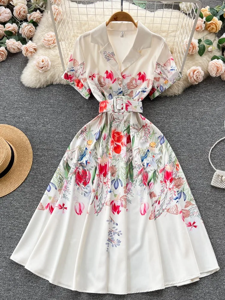 

Lusumily New Fashion Summer New Long Party Dress Women Belt Vintage Dresses Lady Maxi Casual Dress Female Holiday Elegant Robe