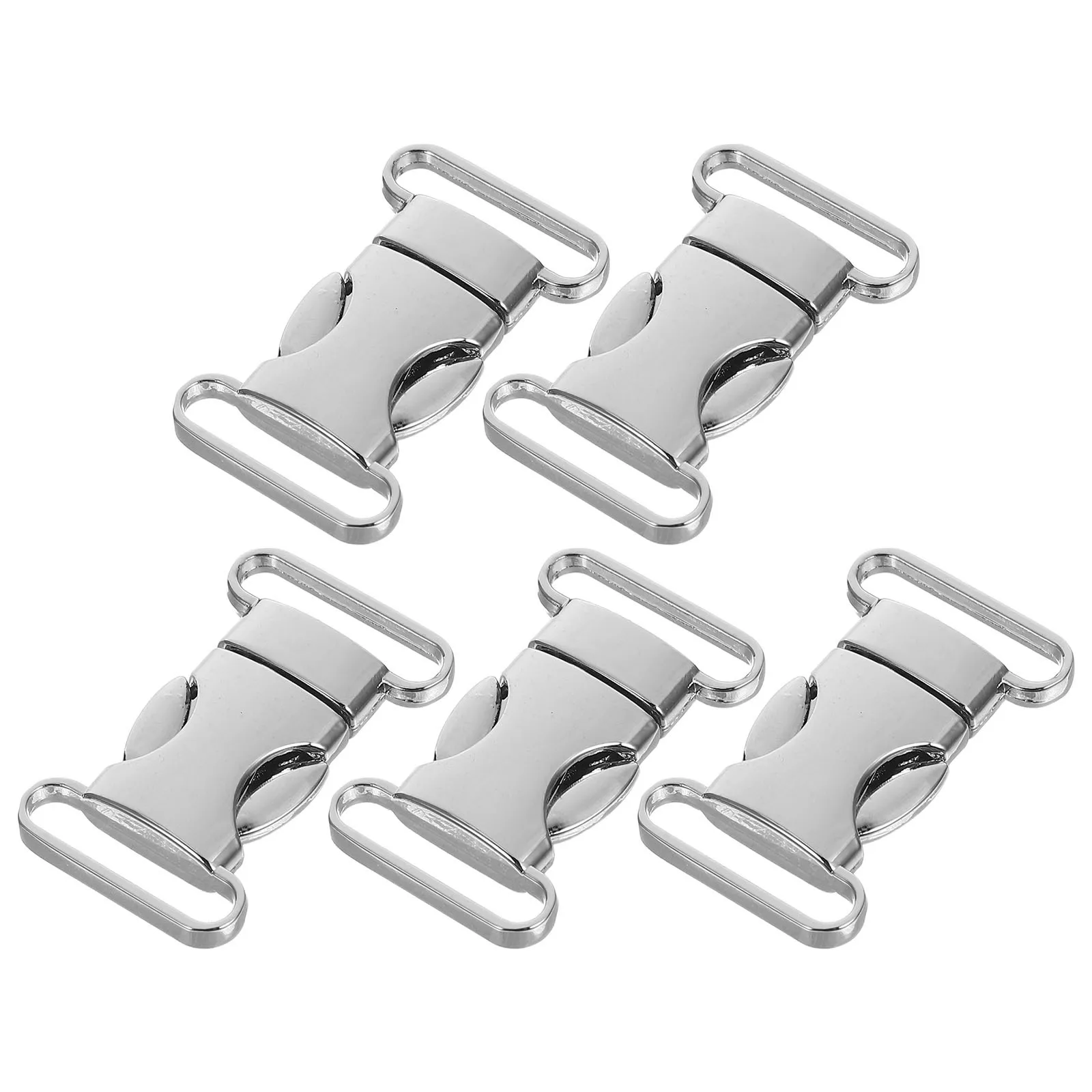 

5Pcs Metal Side Release Buckles Silver Flat Engraveable for Survival Bracelets Dog Collars Belts Harness Backpack Webbing