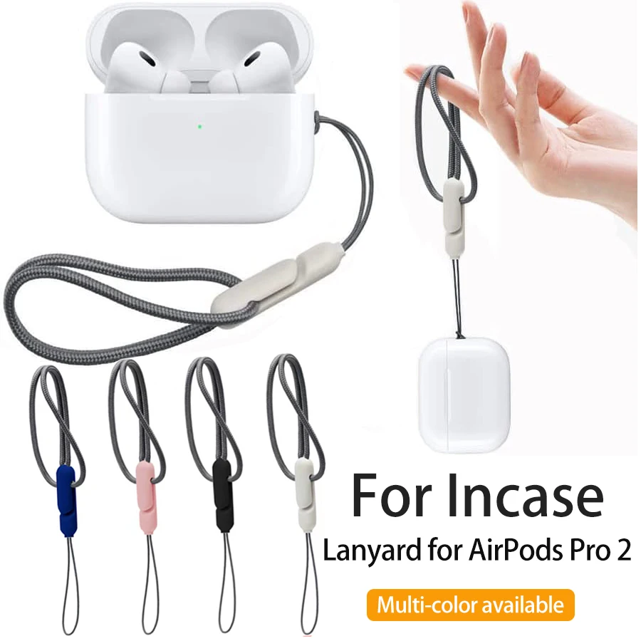 For Incase Lanyard Soft Silicone Anti-theft Anti-loss Rope Earphone Protective Case Hanging Chains For Apple Air Pods 3 1 2 Pro