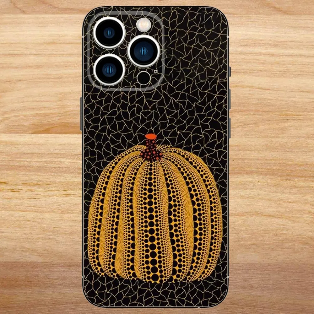 Yayoi Kusama Pumpkin Phone Case For iPhone15,14,13,12,11,Pro,Max,Plus,Mini,X,XS,XR,8,7,6,S,Plus,SE Soft Black Case