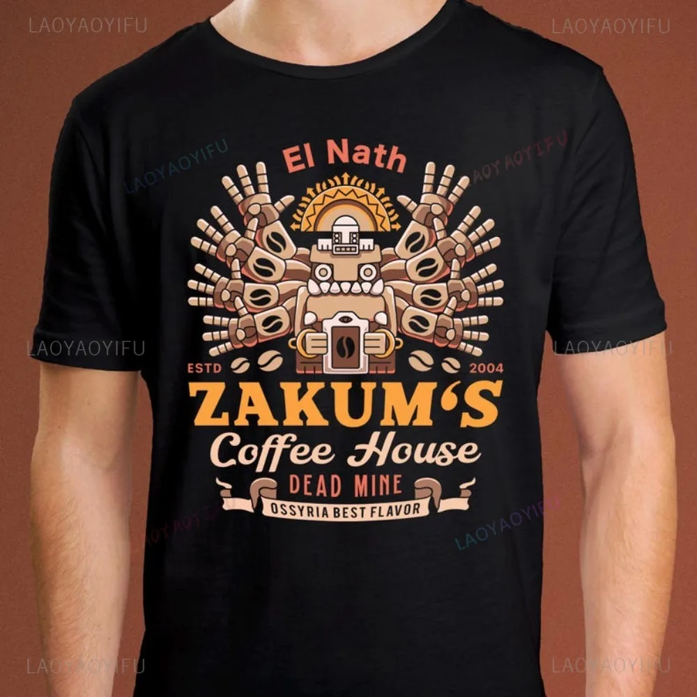 Maplestory Video Game Zakum Logo Emblem Unisex T-Shirt Vintage Pixel Game Graphic Printed Gamer T Shirt Short Sleeve Man Tshirt