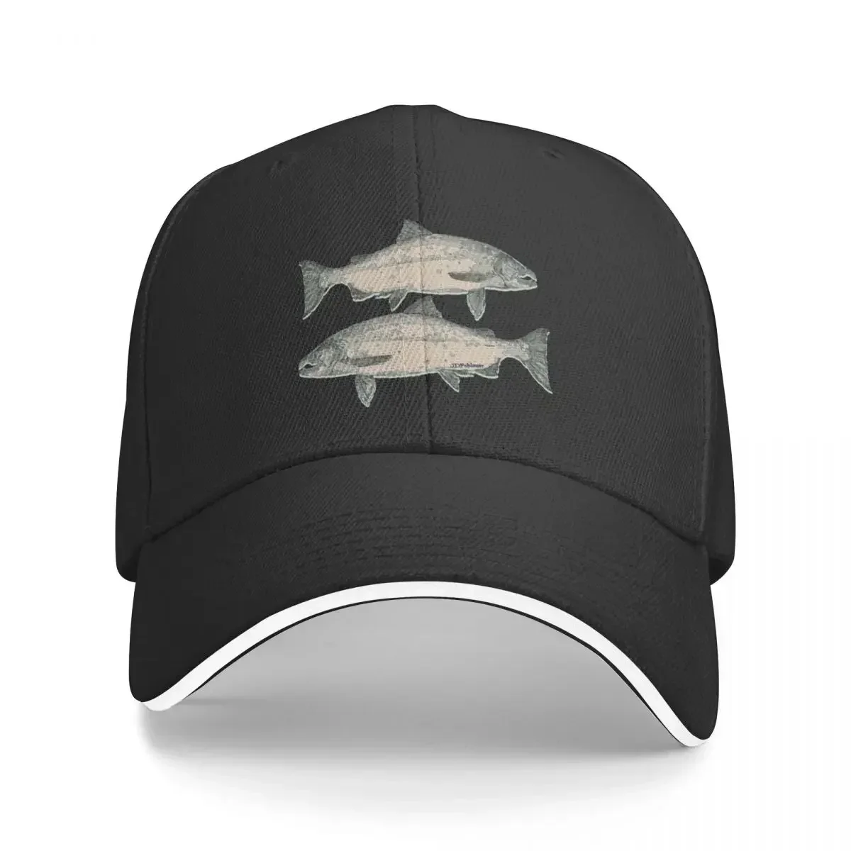 2 Sideways Silver Salmon Baseball Cap fashionable Beach Beach Outing Snap Back Hat Elegant Women's Hats Men's