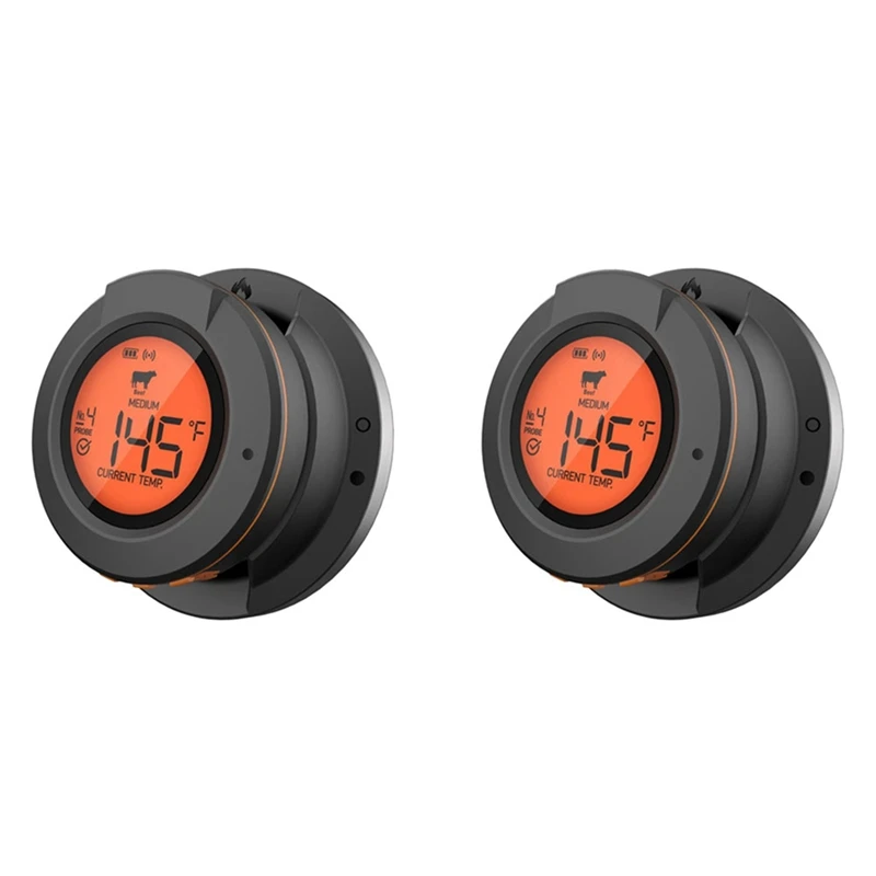 

2X Wireless Bluetooth Barbecue Electronic Smart Oven Thermometer Kitchen Food Barbecue Thermometer