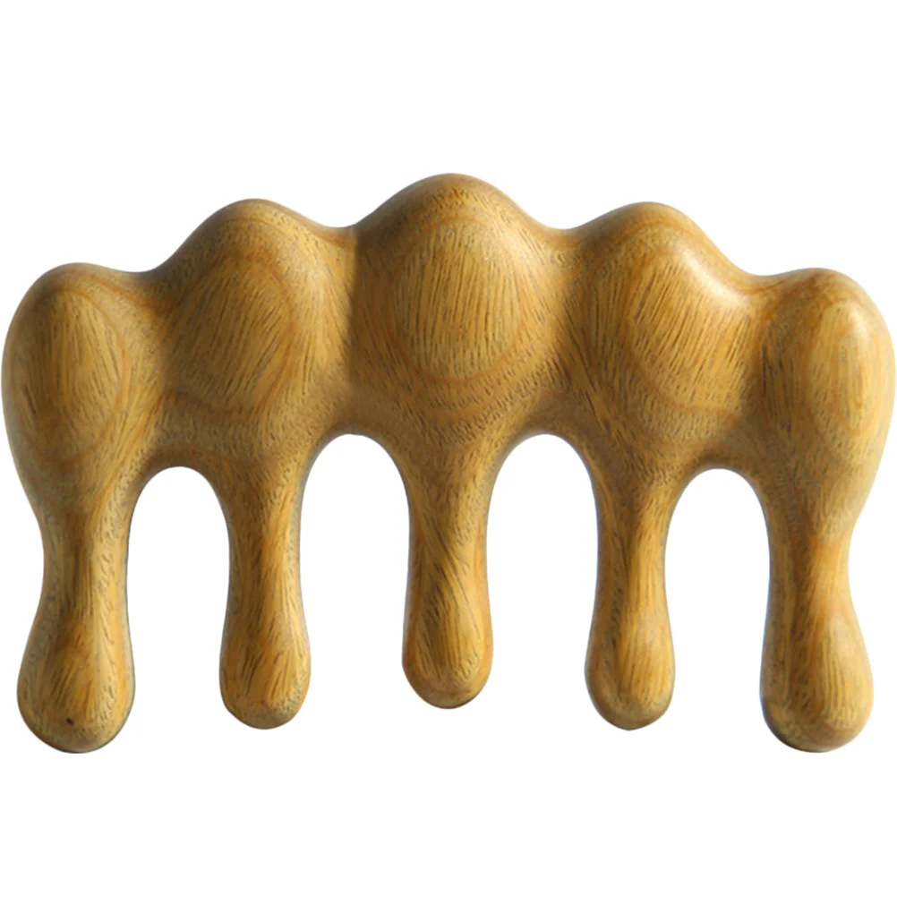 

Эргономичная деревянная массажная расческа для эффективной кровообращения кожи головы и блеска волос с широкими зубьями для всех типов волос Инструмент Гуа Ша