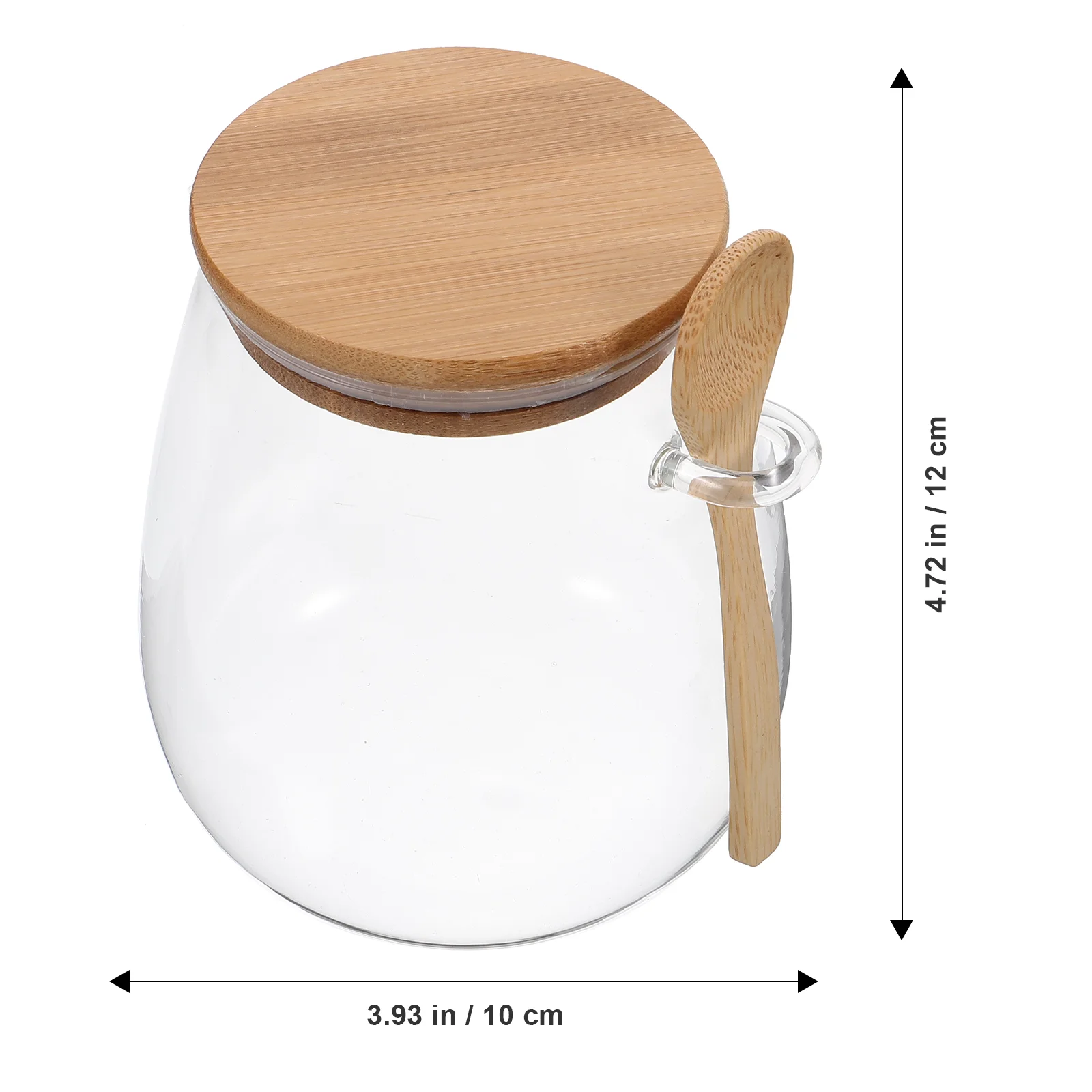 Tarro de vidrio Conveniente recipiente para té Botes de cocina delicados Tanque de almacenamiento de alimentos Madera
