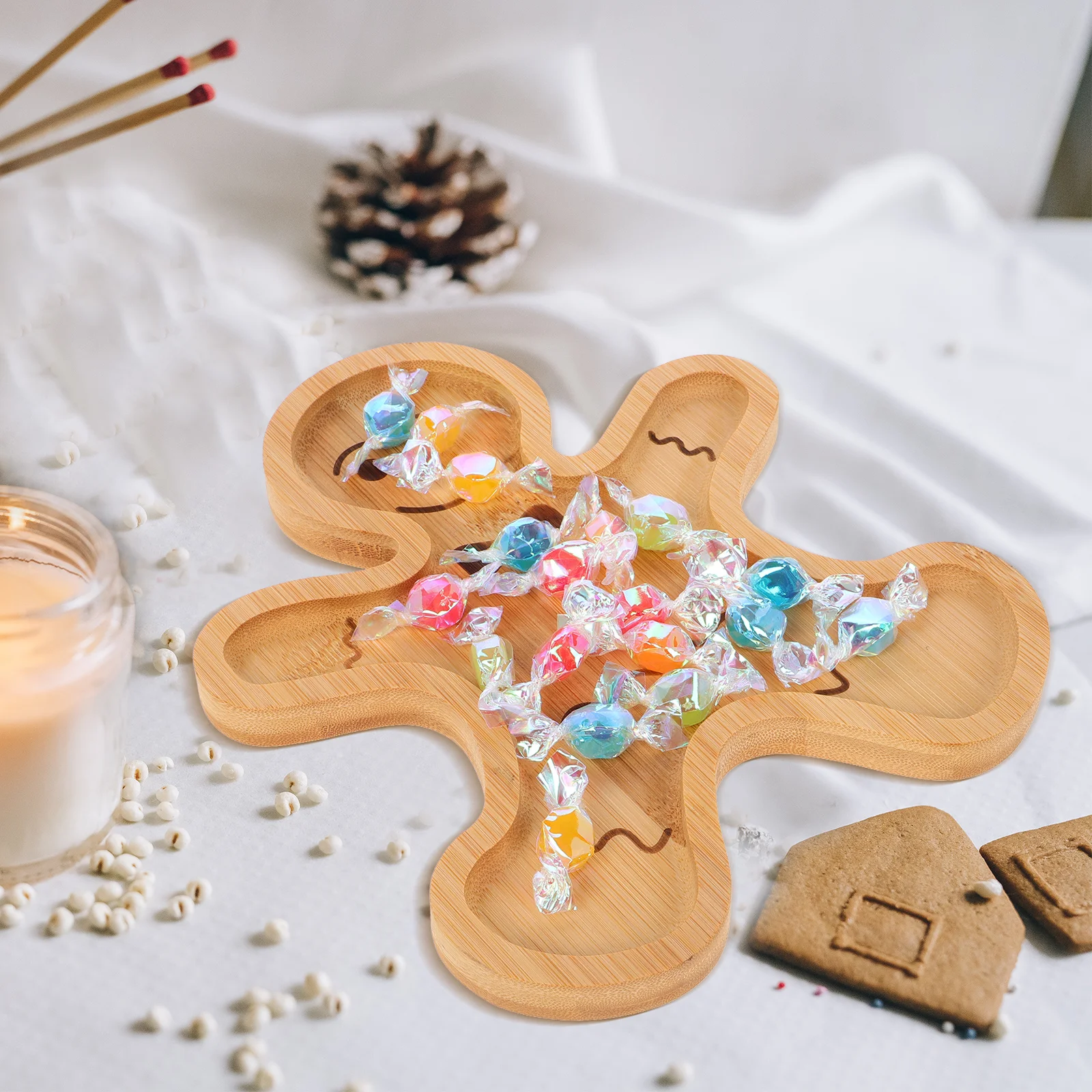 

Gingerbread Man Holiday Treat Tray Serving Platter Snack Bread Dessert Party Board Holiday Treat Tray