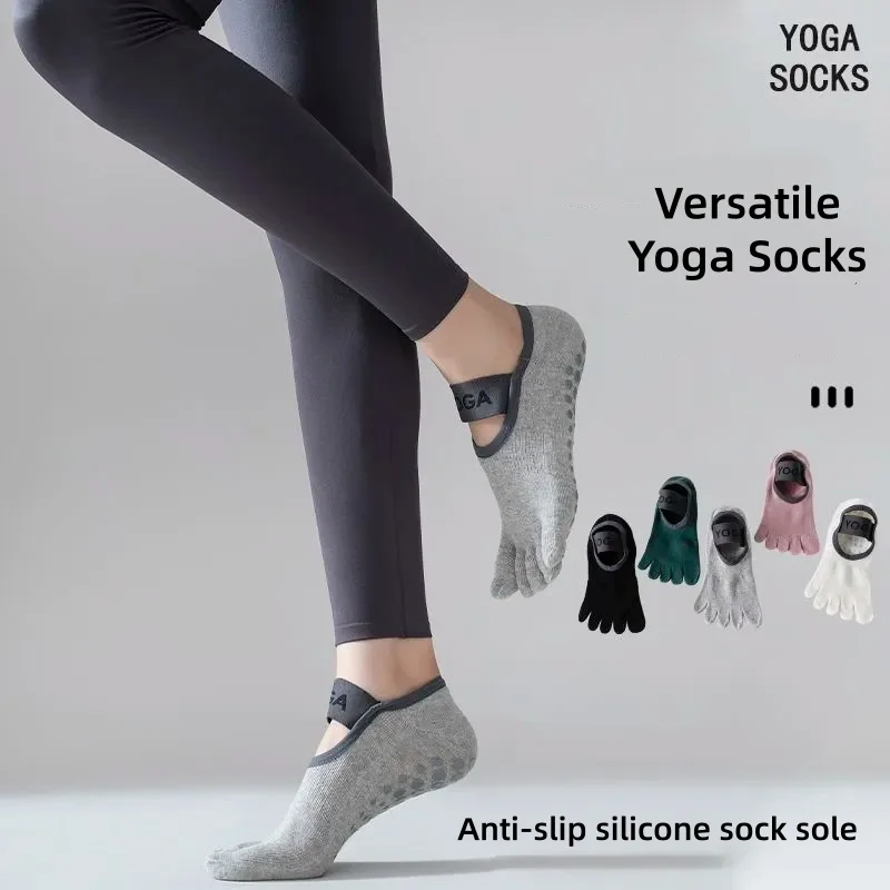 Women's Five Finger Yoga Socks Professional Anti-Slip Sweat-Wicking Floor Socks Indoor Dance Practice Socks Pilates Sock