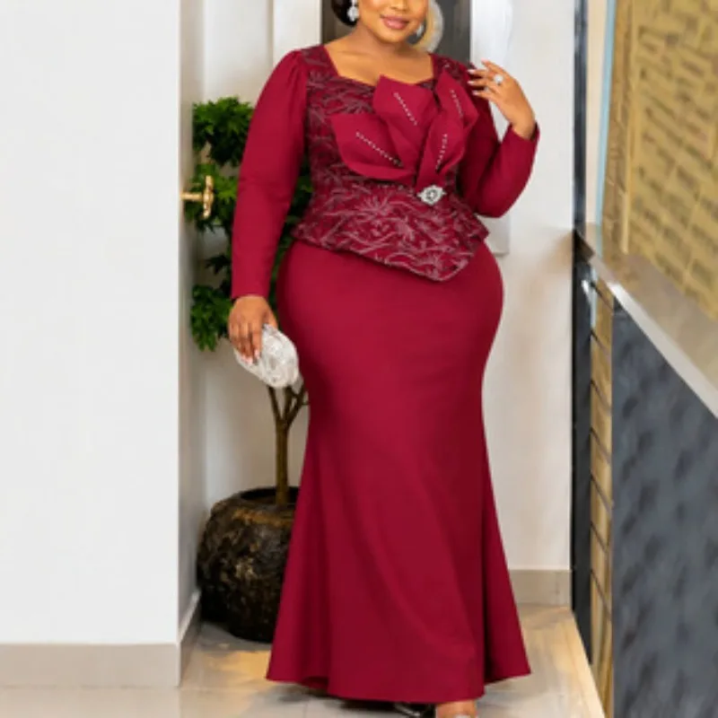brown-satin-formal-maid-of-honor-mother-dress-round-neck-long-sleeves-plus-size-mother-of-the-bride-dresse