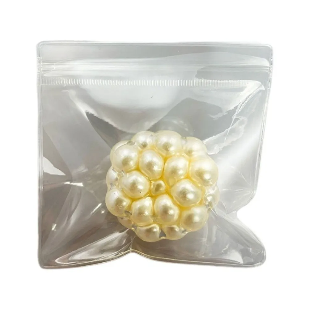 Pearl Bead Filled Stress Relief Ball Soft Mochi Texture Slow Rebound Hand Squeeze Anxiety Calming Desktop Decor Squeeze Ball
