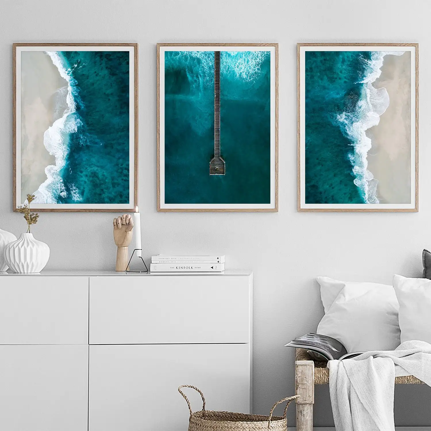 

Blue Ocean Print Coastal Wall Art Poster Coastal Ocean Canvas Painting Beach Wall Art For Living Room Bedroom Entrance Decor