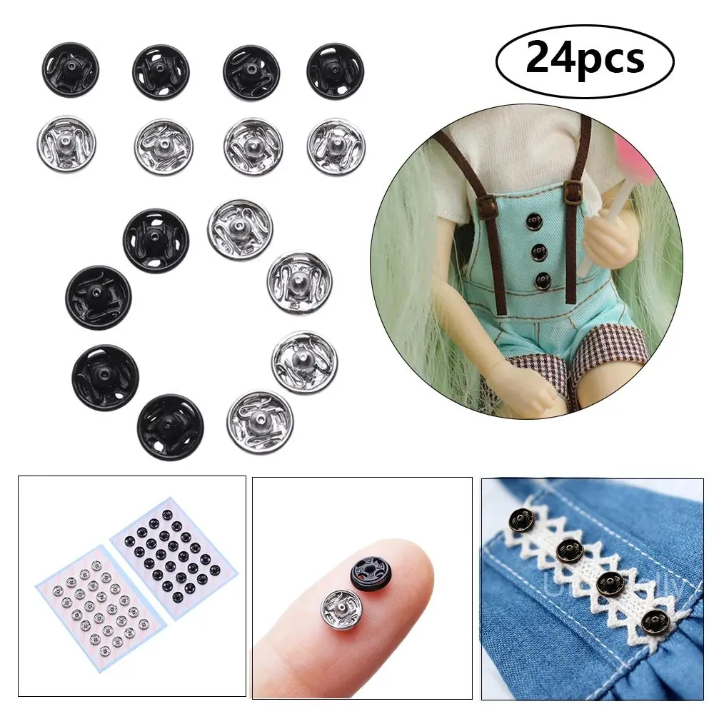 24pcs Accessories Craft Invisible Snap Mini Buttons Clothing Sewing Buckle DIY  Clothes Metal Buckles
