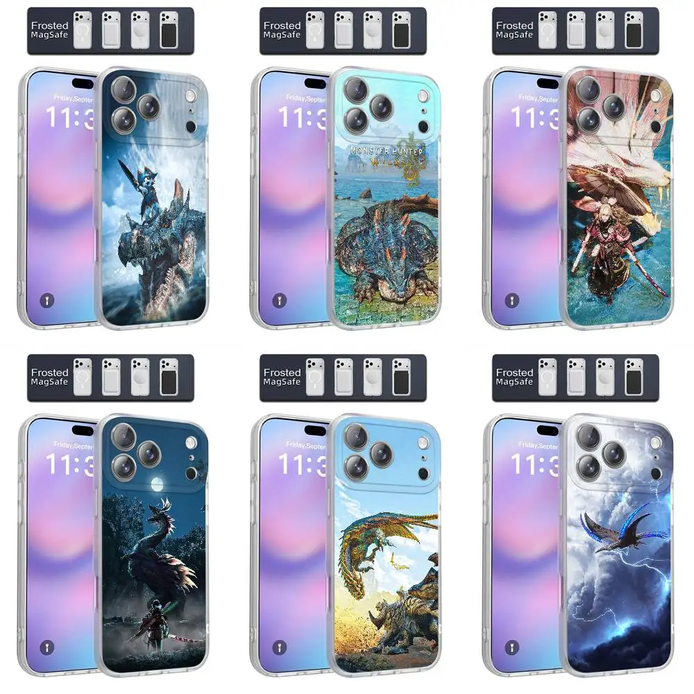 

M-Monster H-Hunter Wilds Dragon Phone Case For iPhone 17,16,15,14,13,12,11,Pro,Max,Plus,Air,Mini Magnetic Magsafe Frosted Clear