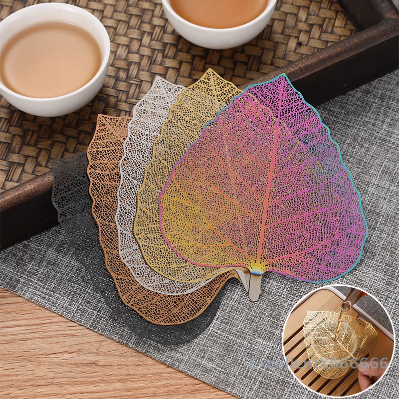 

304 Stainless Steel Tea Filter Tea Leakage Net Hollow Out Leave Shape KungFu Infuser Tea Strainer Tea Art Ceremony Accessories