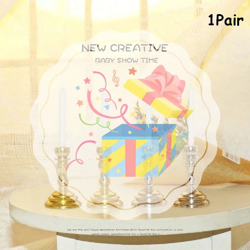 1 paio 1:12 portacandele in miniatura per casa delle bambole candeliere candelabri modello decorazioni per la casa giocattolo accessori per casa delle bambole