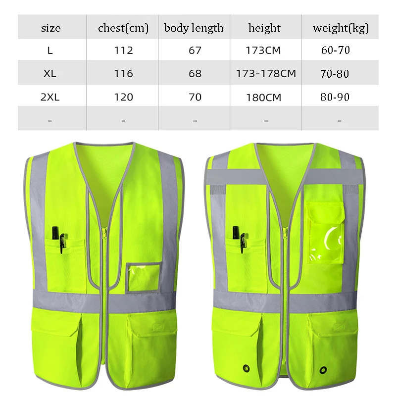 Reflective Vest for Motorcycle Motorbike Safety Vest Reflective with Big Pockets Construction Vest Reflector