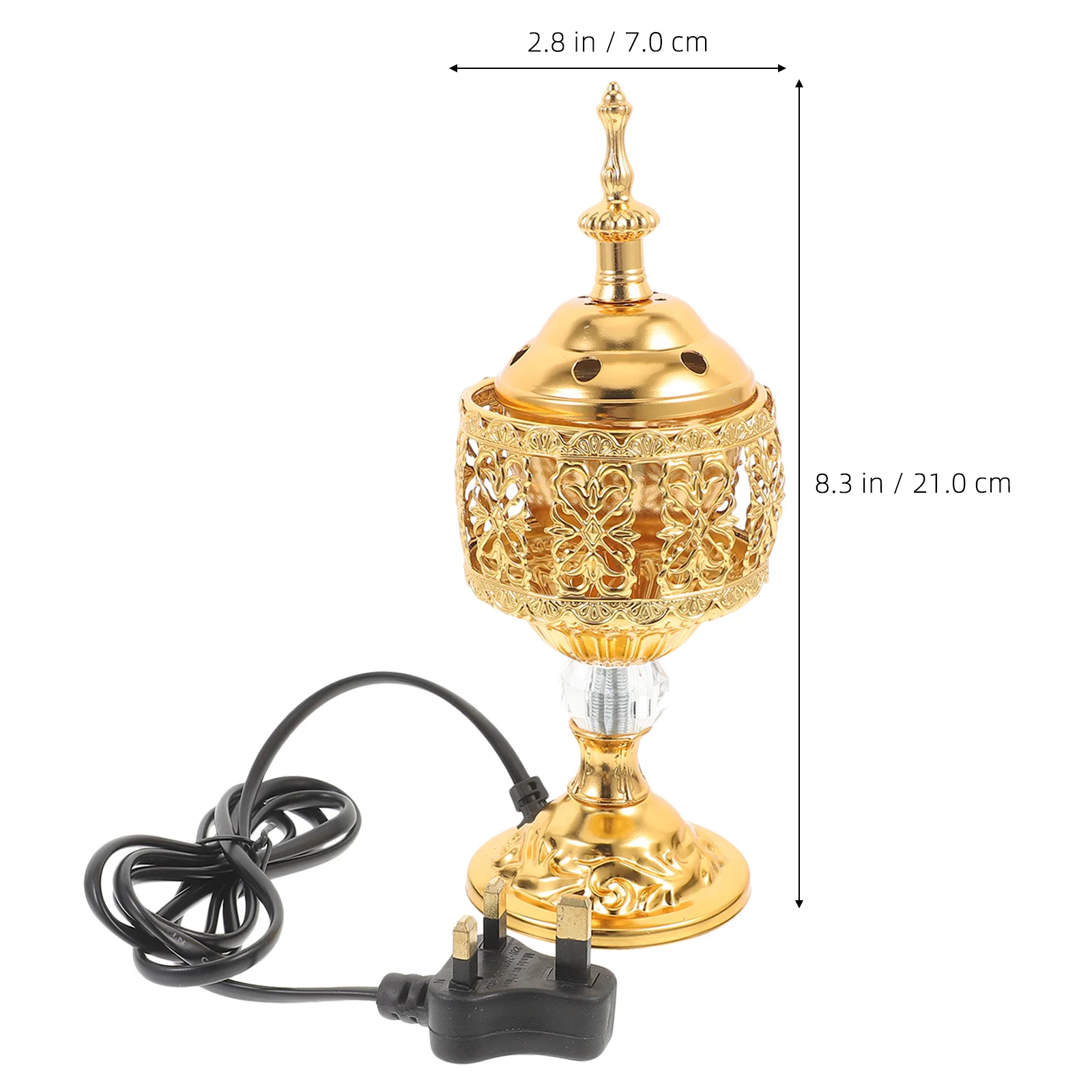 

Arabian Electric Incense Burner Desktop Lidded Plug in Censer Ornament Retro Home Decor Gift Electric Incense Burner