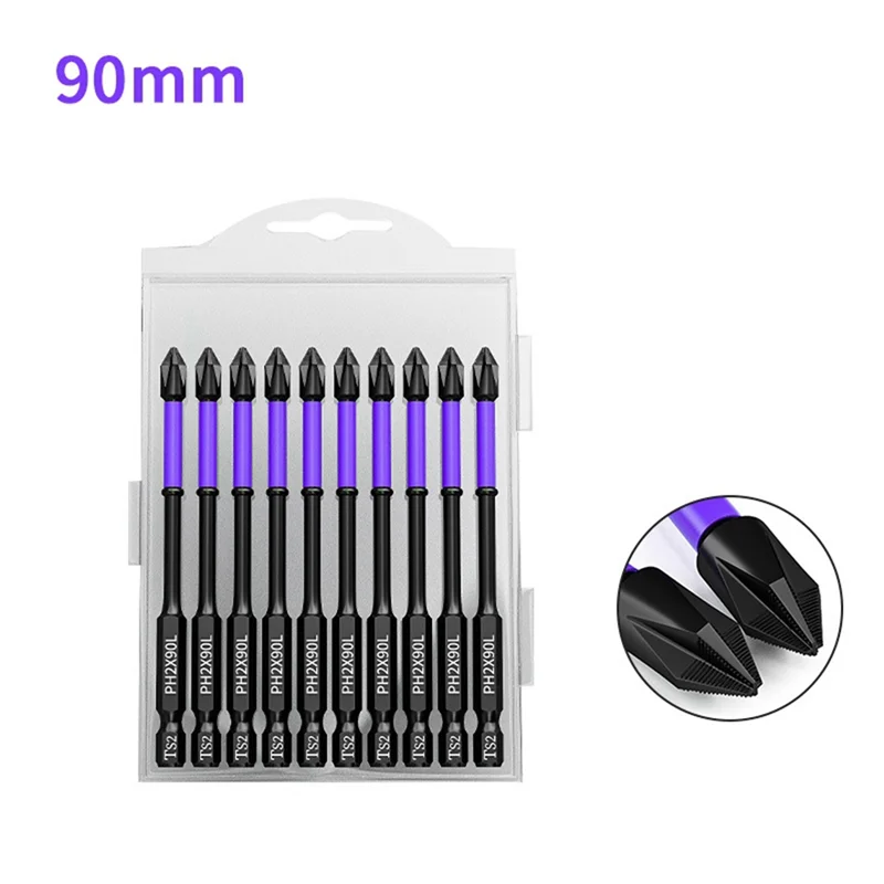 F-T PH2 磁気バッチヘッド クロスドライバー インパクトドリルビット ネジ 65mm 滑り止め 電動ドライバー 電動工具 簡単に使用できます