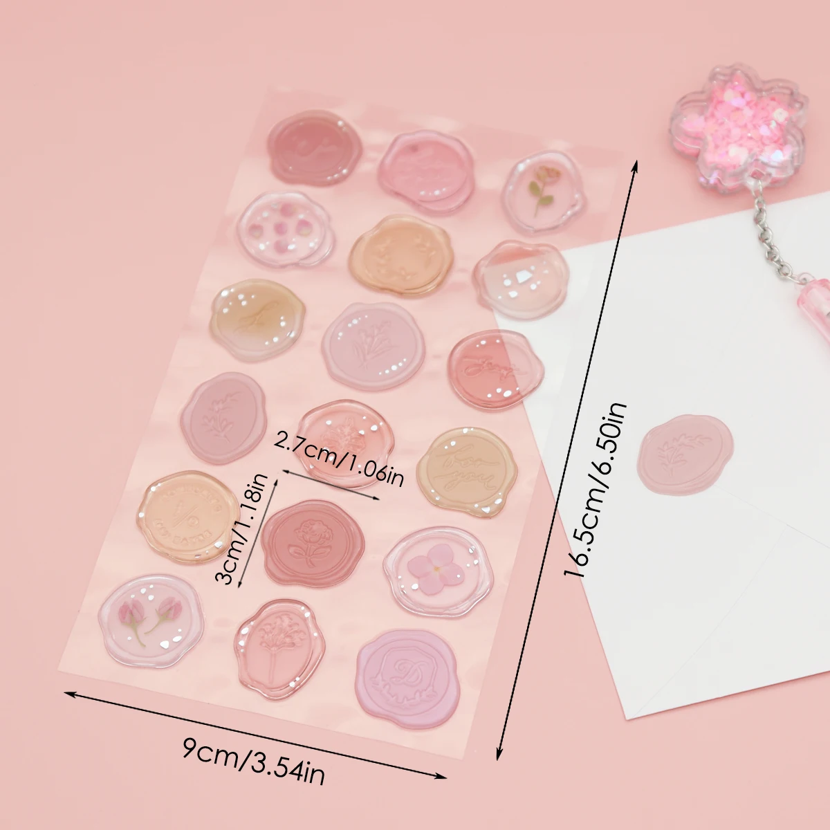 DIY Flower Imitation Fire Paint Seal Sticker Ins Style Hand Account Envelope Sealing Sticker Guka Decorative Sticker 18 Pieces