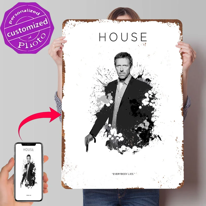 Dr. Gregory House Wand Deko M.D. Poster Customized Vintage Metal Signs Wall Art Retro Tin Plaque for Decoration Bedroom Interior