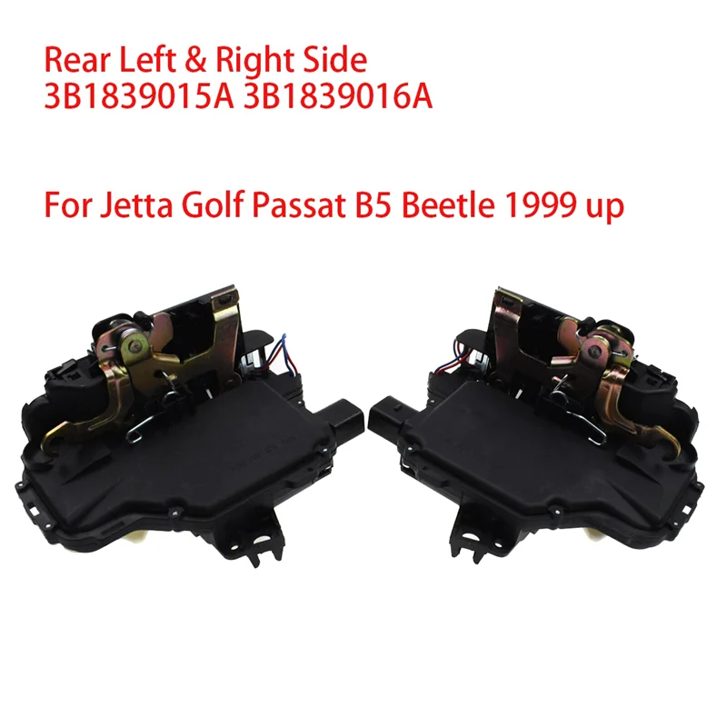 2PCS New Door Lock Actuator Latch Rear Left & Right Side for VW Jetta Golf Passat B5 Beetle 3B1839015A 3B1839016A