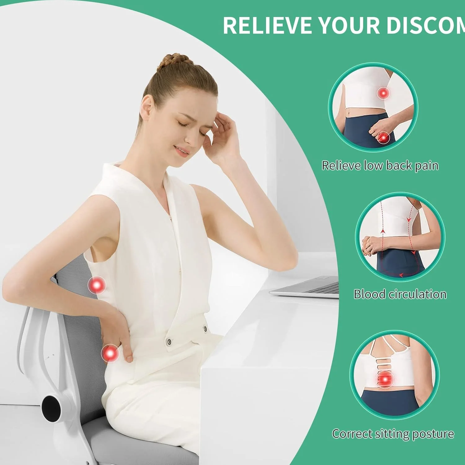 Memory Foam Seat Cushion Waist - Gaming Chair Lumbar Pillow review and price