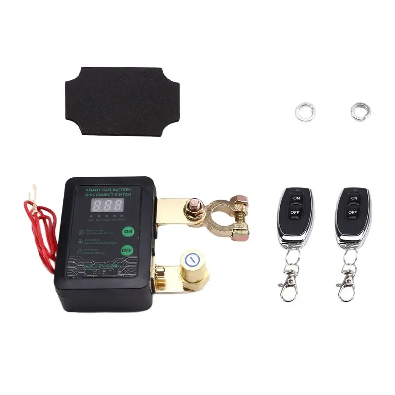 

X39A-Black For Car Boat 12V/24V 240A Digital Remote Control Battery Disconnect Switch Automatic Power-Off