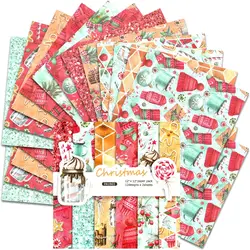 12 24 Sheets Scrapbook Paper Christmas 12x12inch Single-Side Printing Paper for Greeting Card Making Decorative BackgroundAlbum