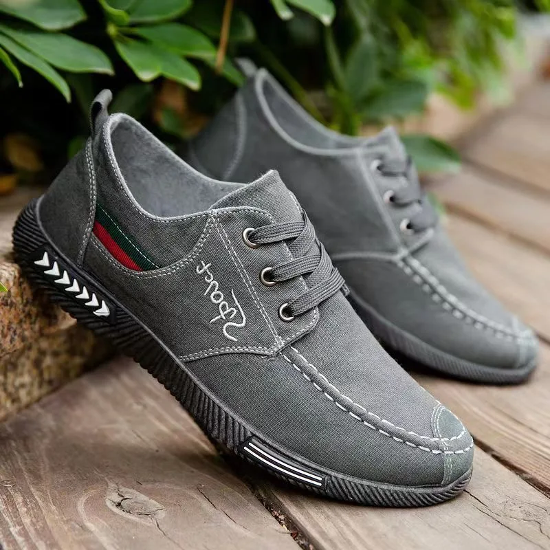 Zapatos informales de lona para hombre, zapatillas deportivas ligeras, transpirables, cómodas, con absorción de impacto, para caminar, novedad de 2024