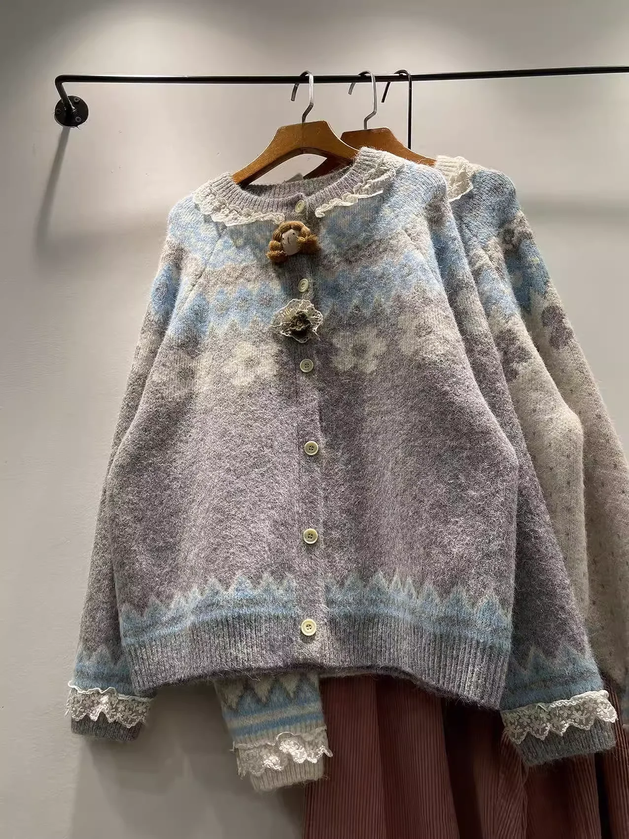 

20026 Christmas sweater mori girl style vintage thick warm long sleeve Fair Isle sweaters and jumpers women knitwears