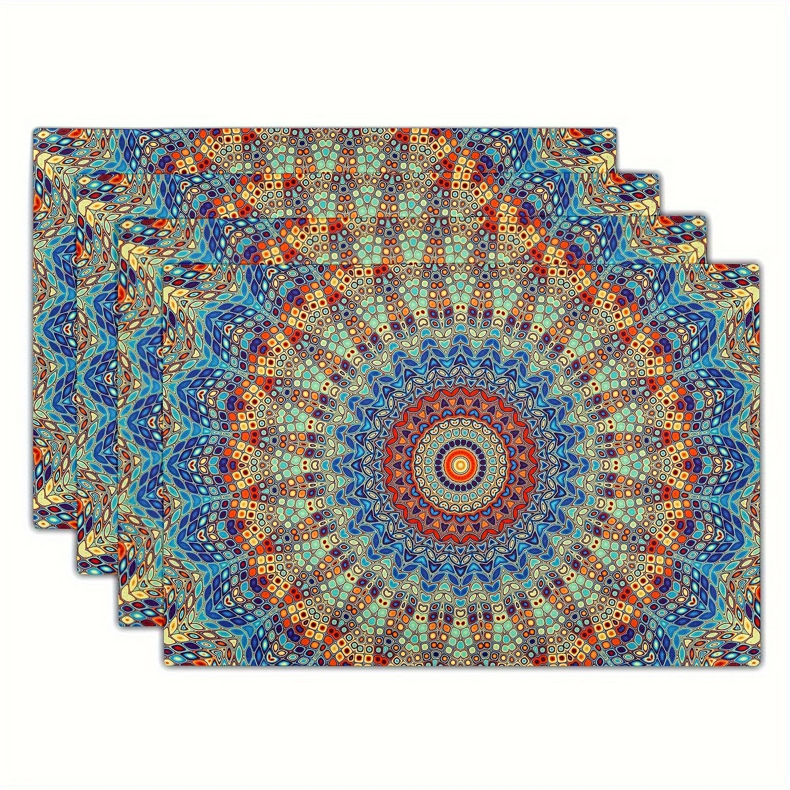 Ocean Beach Sunset Seagull Scenery Print Rectangular Placemats  Coastal Nautical Style Dining Table Decor Table Mats 4/6/8PCS