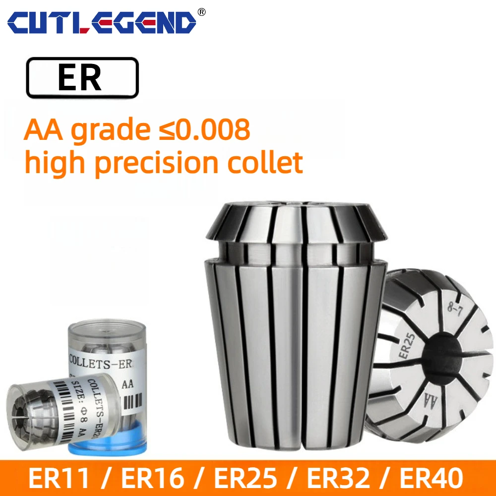 AA Grade ER Collet ER11 ER16 ER25 ER32 Precision ≤0.008mm 1-20mm High Accuracy ER Chuck for Engraving Machine Tool Holde