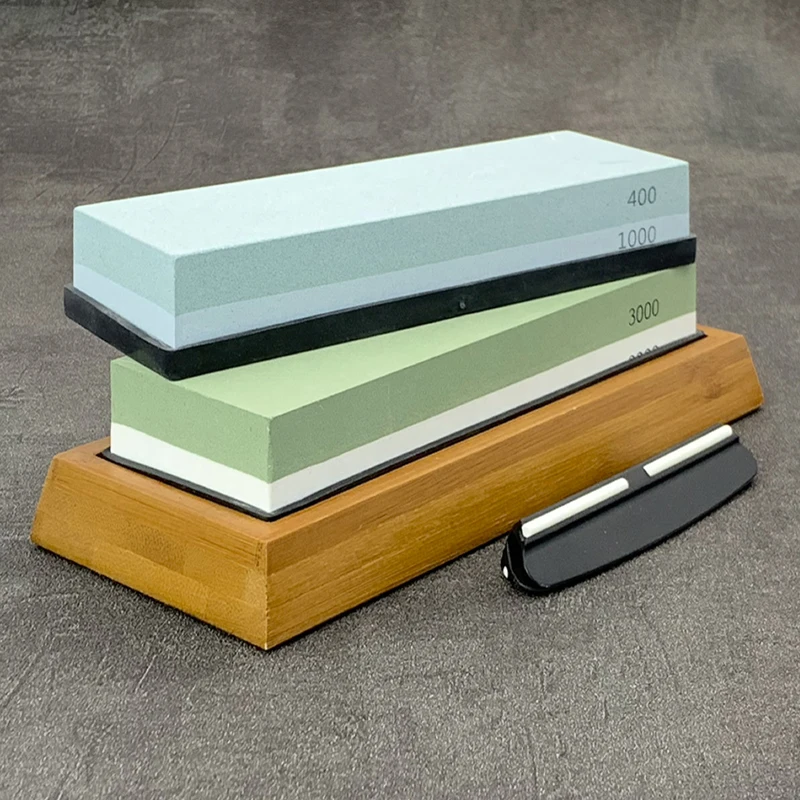 Professional double-sided sharpening stone 1000 3000 grit set, water Whetstone, non-slip base, angle guide apex egde sharpener