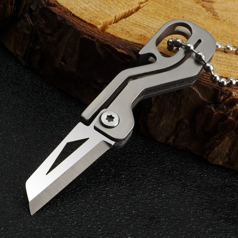 Imagem -02 - Titânio Faca Dobrável Edc Portátil Bolso Faca Utilitário Chave Karambit cs ir Auto-defesa Sobrevivência Multi-ferramenta Facas Clone Presente