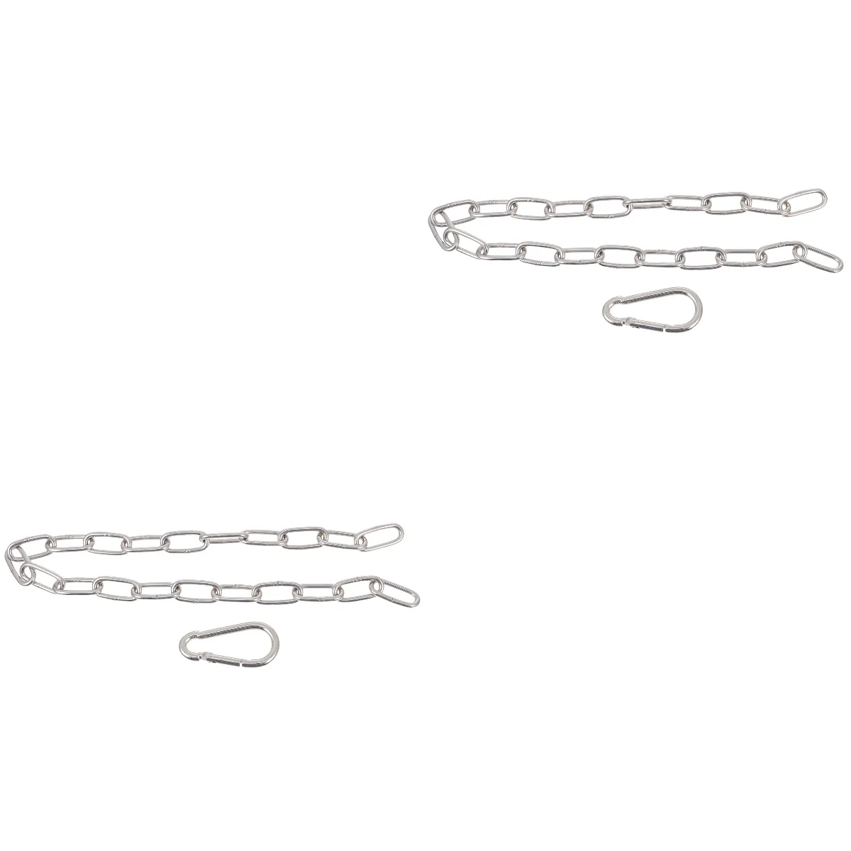 

2 Pcs Weightlifting Chains Extension for Workout Fitness Dual Grip Tricep Gym Pulley Silver Rope