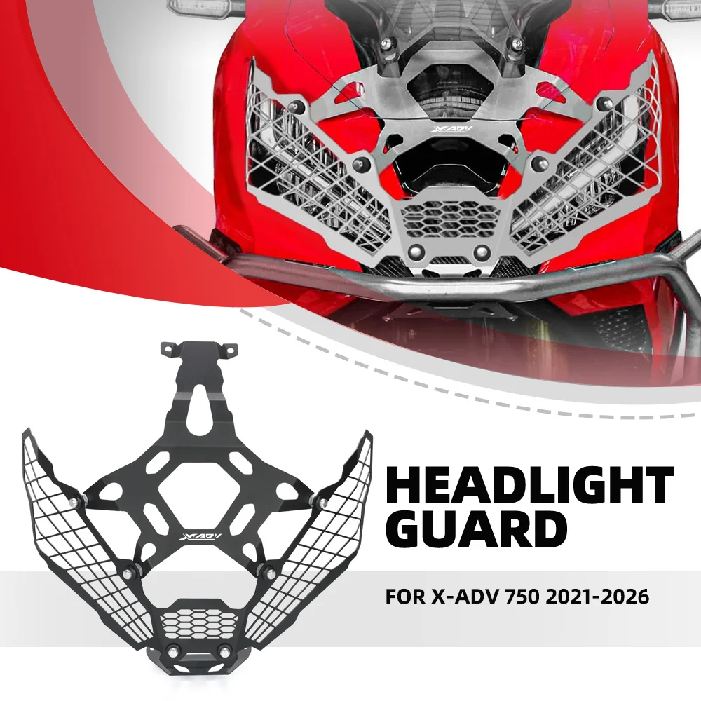 

Motorcycle Accessories Aluminium+Stainless Steel Headlight Guard Protector For Honda X-ADV 750 2021-2022-2023-2024-2025-2026