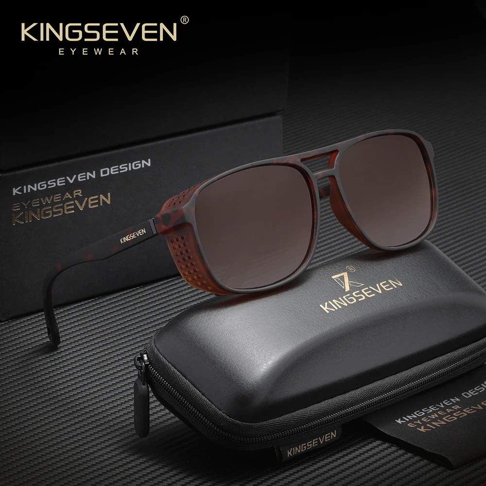

KINGSEVEN модные мужские солнцезащитные очки в большой оправе, винтажные поляризационные женские очки для вождения, отдыха, уличные очки UV400 TR90