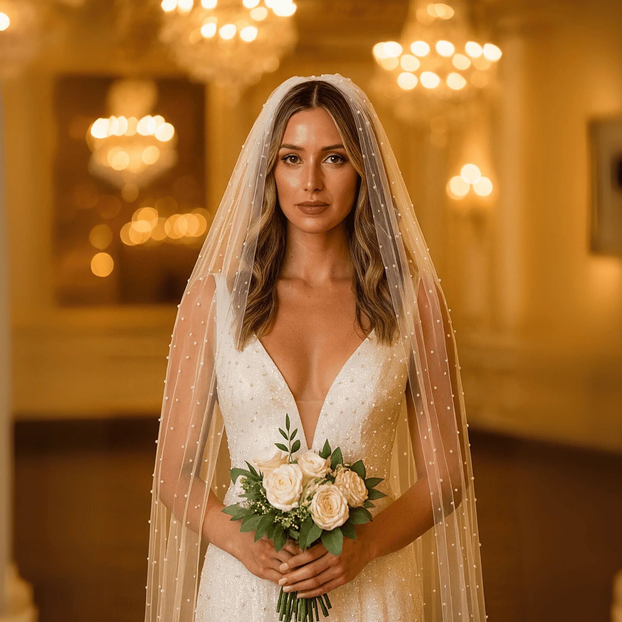 1/2/3 м слоновой кости, однослойная фата из тюля с жемчугом, мягкая бисерная фата для свадьбы, невесты, соборная длина с расческой, свадебные аксессуары