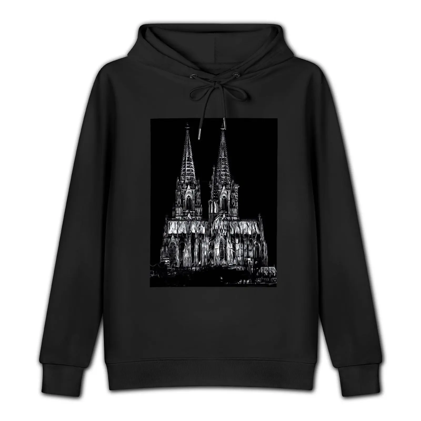 Cologne Cathedral Black and White - K?lner Dom Schwarzwei? Pullover Hoodie men wear autumn jacket men man hoodie