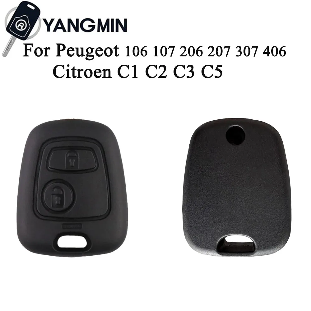 

YANGMIN Remote Car Key Fob Shell Case For Peugeot 106 107 206 207 307 406 407 Citroen C1 C2 C3 C5 XSARA Picasso Cover 2 Buttons