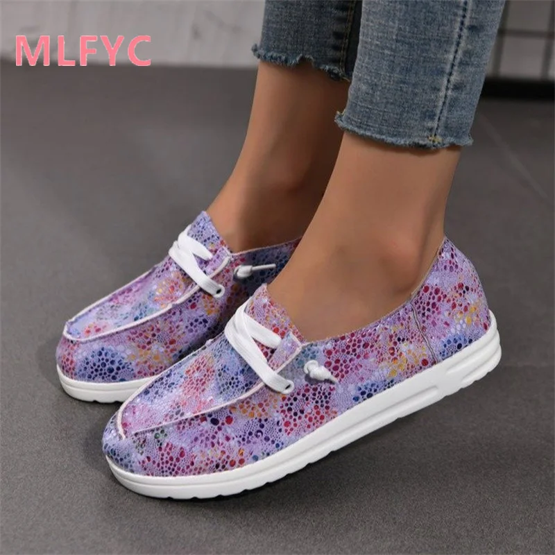 

Autumn New Women Shoes Leisure Round Head Multicolor Flower Flat Bottom Lightweight Slip-on Single Shoes Women's Single Shoes