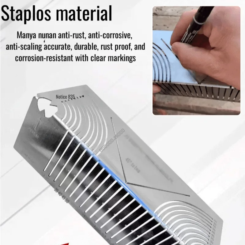 【For Welders】90 Degree Curve Drawing Ruler/Rectangular Tube Rounded Corner Ruler with Two Size Optio