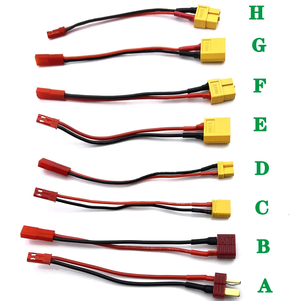 XT60 XT30 T-Plug to JST Male/Female Connector 10cm RC Battery Adapter Cable 22AWG Silicone Wire for FPV Drone Airplane Car Parts