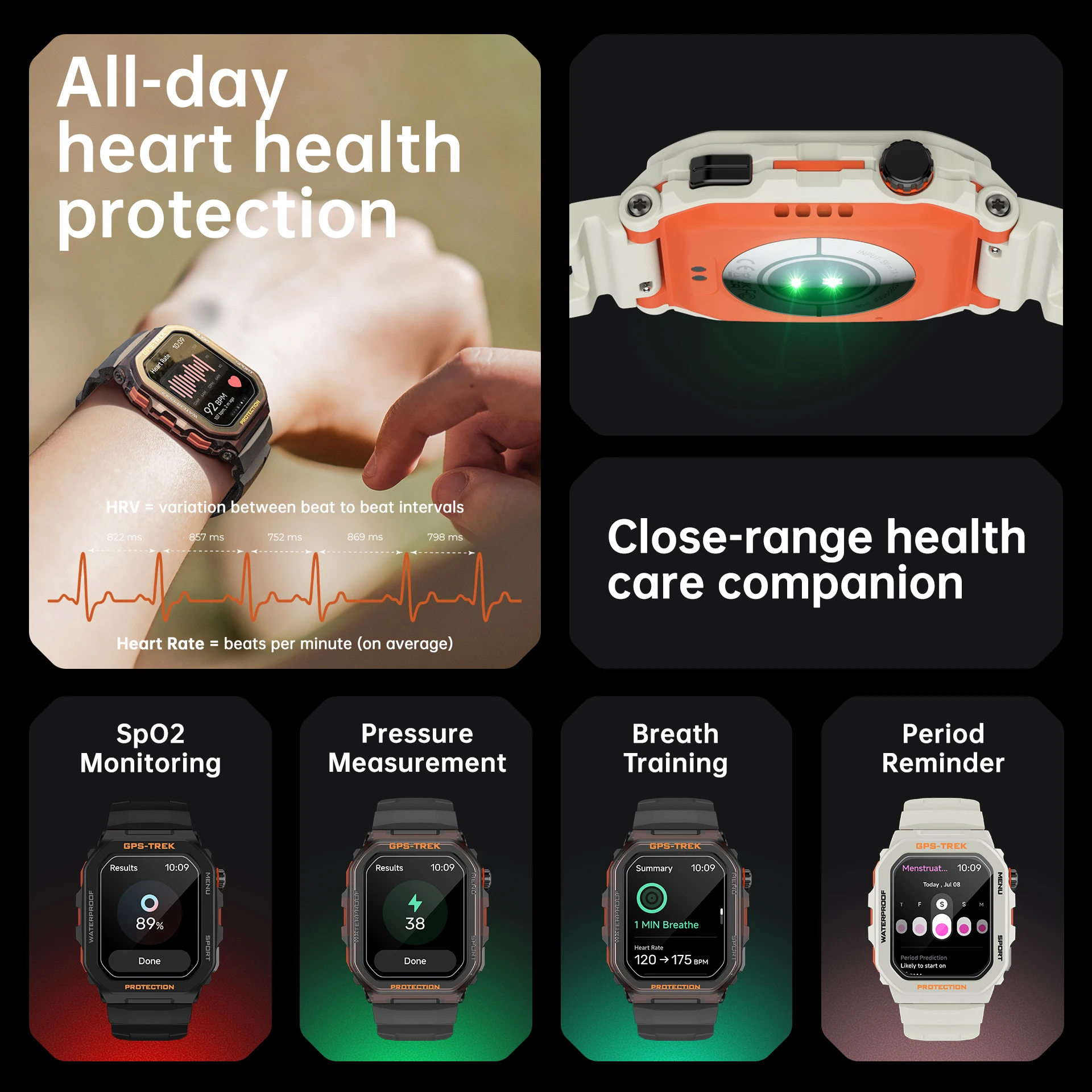 مالك الوقت 1.75 بوصة IPS الرياضة في الهواء الطلق ساعة ذكية AI صوت مساعد GPS المسار مراقبة الصحة بلوتوث دعوة T61 Smartwatch