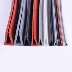 5 Meters Translucent Red Gray Black Silicone Rubber U Sealing Strip Glass Metal Wood Panel Edge Trim U Strip Edge Shield