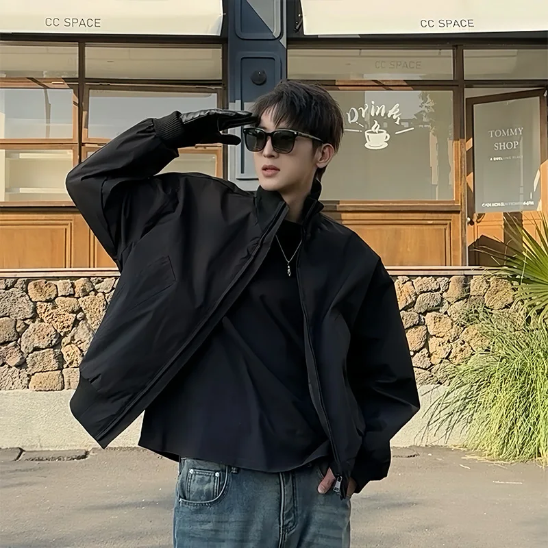 

Jacket Outdoor Sports Windbreaker Solid Color Men Autumn Casual Pilot Varsity Baseball Coat Fashion Outdoor Sport Track Jacket