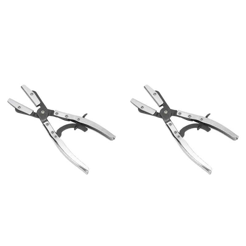 2X Hose Clamp Pliers For Automotive And Machine Maintenance, 10-Inch Universal Hose Pinch Off Plier With Ratcheting -AT36